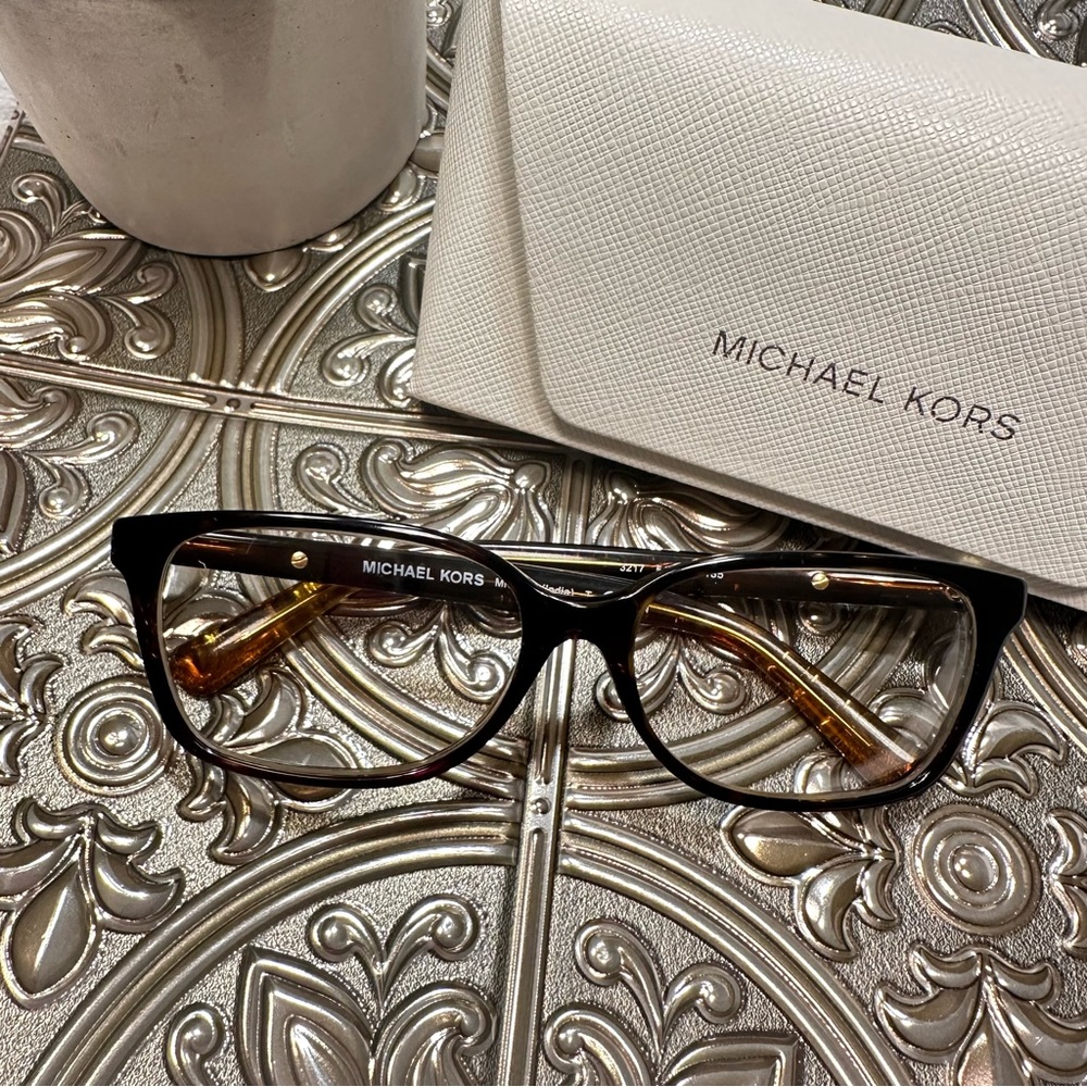 🌹Michael Kors • Unisex Black and Gold Frame Prescription Eye Glasses
